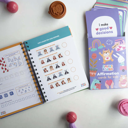 My Super Fun Preschool Workbook+ Affirmation Cards Bundle