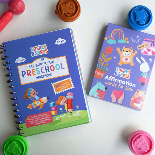 My Super Fun Preschool Workbook+ Affirmation Cards Bundle