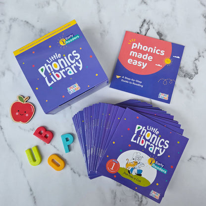Little Phonics Library - All-in-one Phonics Books Kit for Beginners (25 books + Guide)